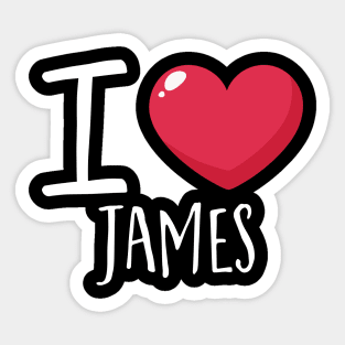 I Love James Sticker